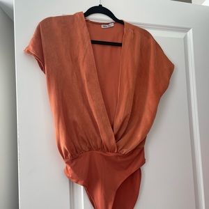 Zara orange bodysuit
